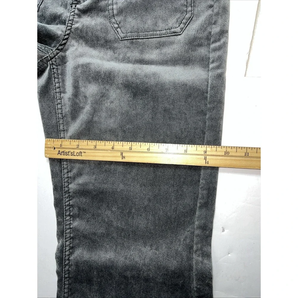 Free People Gray Velvet Bell Bottom Flare‎ Pants Front Patch Pockets Size 27